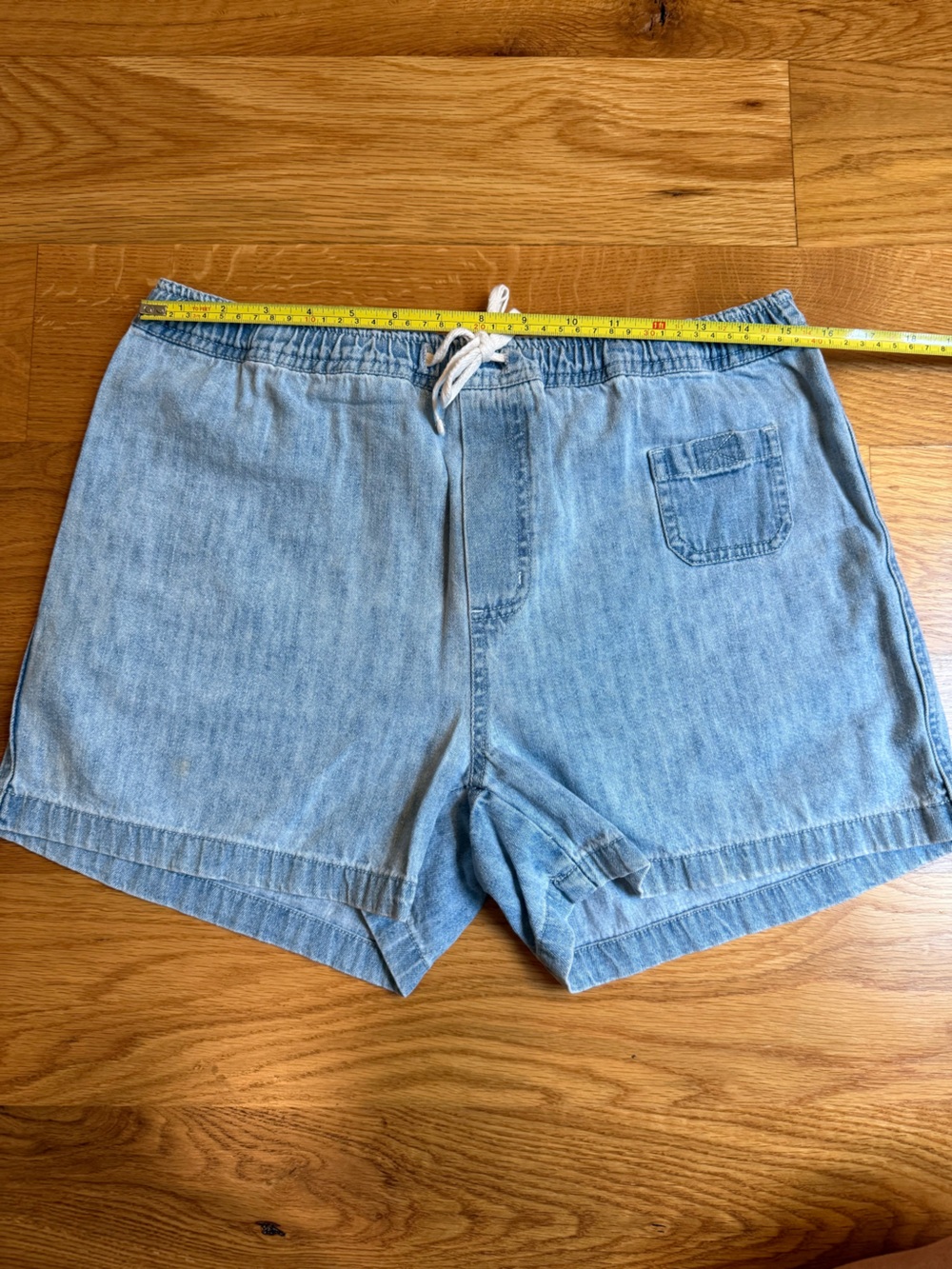 Faded Glory Womens Light Blue Denim Drawstring Shorts